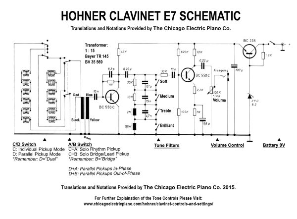 Clavinet E7 Schematic